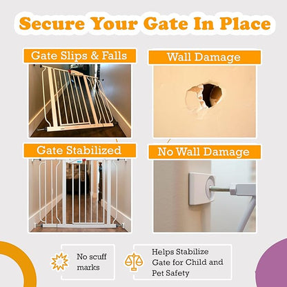 Wall Nanny - Baby Gate Wall Protector (Made in USA) Protects Walls and Doorways from Pet Gates - for Pressure Mounted Indoor Safety Baby Gates - White