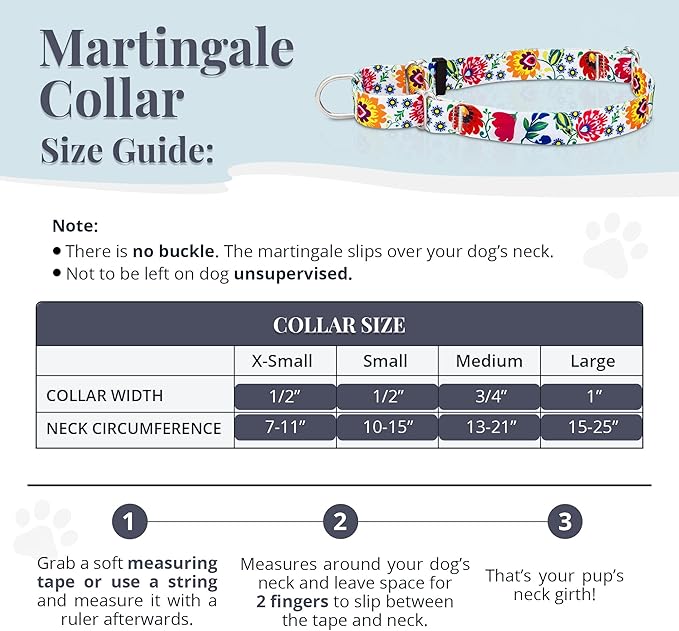 Lucky Love Dog Martingale Dog Collar - Adjustable, No-Slip, Durable, & Soft Webbing Collar for Male and Female Dogs Ideal for Training & Walking - Ladybird, Medium