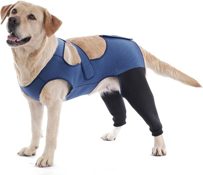 Dog Hind Leg Recovery Sleeve Dog Recovery Suit Breathable Sleeve to Stop Licking and Biting Firm and Secure, Adjustable Size, Comfortable Alternative to Cone Collars (Rear Both Leg，2XLarge)