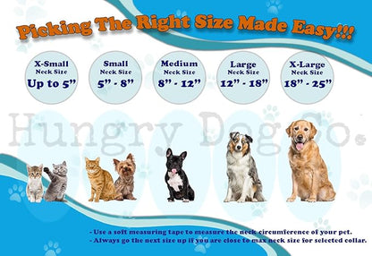 Hungry Dog Co.- Premium Inflatable Dog Collar and Durable Dog Ball - Helps in Pet Recovery - Comfortable and Safe for Your Pet – Soft E-Collar – Blue, Small (5”- 8” Neck)