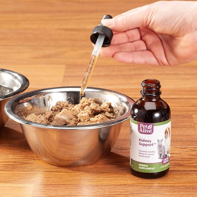 Pet Alive Kidney Support - All Natural Herbal Supplement Promotes Healthy Kidney and Urinary Functioning in Cats and Dogs - 59 mL