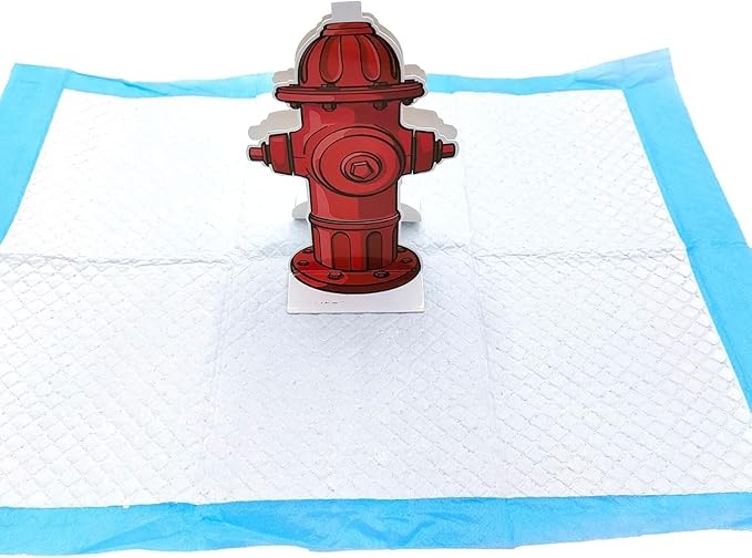 Dog Pee Pad,10Pcs Dog Pee Pad Trainer Paper Fire Hydrant Shaped Pet Diaper Pad Pet Potty for Dog Puppy