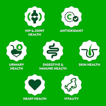Greenies Dog Supplements 8-in-1 Multi-Benefit Dog Vitamins and Supplements Chicken Flavor, 15.5 oz. Container, 80 Count