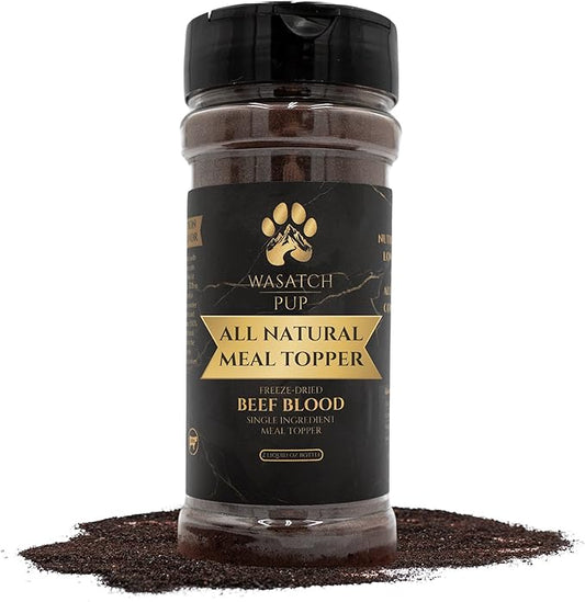Beef Blood Dog Food Toppers for Picky Eaters | 100% Real Beef Flavor Meal Toppers for Dogs and Cats | USDA Approved Freeze-Dried Powder Pet Meal Booster | Made in The USA - 3.05 Oz