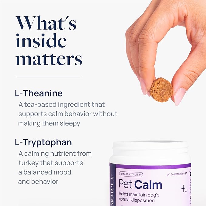 Veterinary Formula Pet Calm 120ct – Vet-Formulated Calming Chews for Dogs with L-Theanine, L-Tryptophan for Behavior Support, Relaxation Treats, Puppy Chews for Stressful Situations, Dog Calming Aid