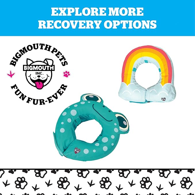 Mushroom Inflatable Dog Recovery Collar, Comfortable Cone Replacement for Pet Surgery, Protective Collars to Prevent Licking & Biting, Size Large