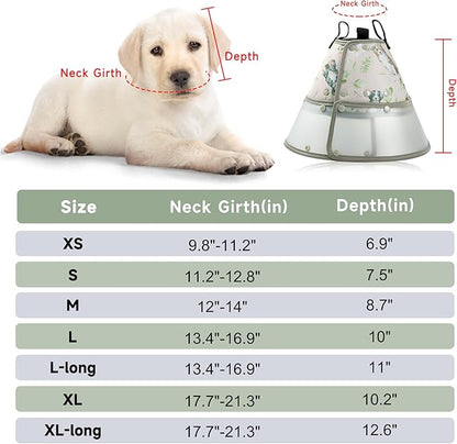 Soft Dog Cone Collar for Large Medium Small Dogs After Surgery, Adjustable Pet Recovery E-Collar, Elizabethan Collar for Dogs and Cats, Brown XLarge Long