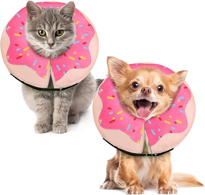 Gimars Inflatable Dog Cone Alternative Dog Donut Collar After Surgery, Soft Neck Pillow Recovery Cone, Elizabethan Collar Alternative for Puppies, Cats