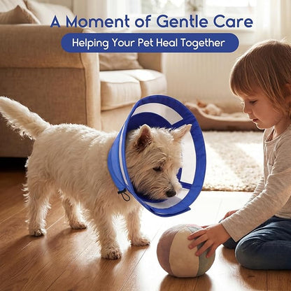 ASENKU Dog Cone Collar, Protective Recovery Dog Collar After Surgery, Comfy Adjustable Cone for Dogs to Stop Licking, Pet E-Collar for Small, Medium & Large Dogs(Blue, M)