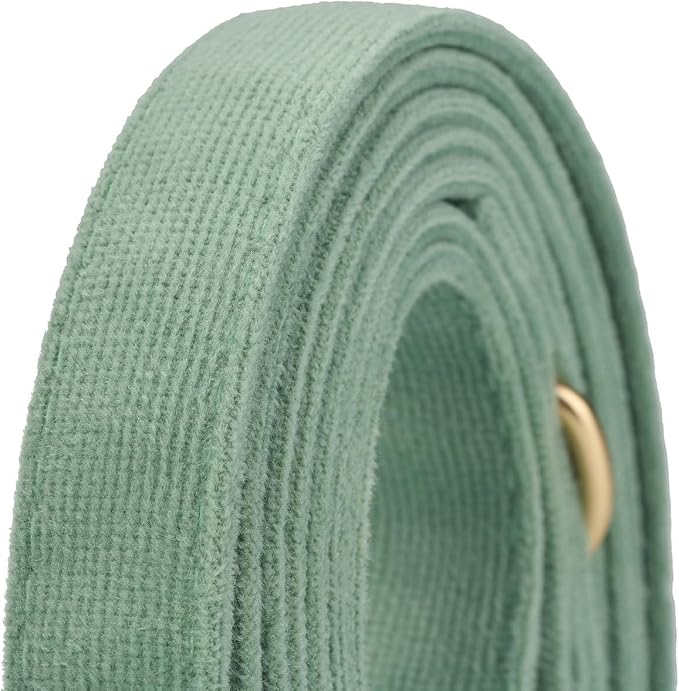 Soft Cotton Dog Leash, 5 Ft Heavy Duty Corduroy Dog Leashes with Gold Metal Hook for Small Medium Large Dogs,Small,Grass Green