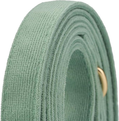 Soft Cotton Dog Leash, 5 Ft Heavy Duty Corduroy Dog Leashes with Gold Metal Hook for Small Medium Large Dogs,Small,Grass Green