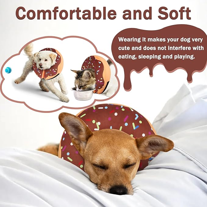 Recovery Donut Collar for Dogs & Cat,Inflatable Dog Cone Collar Alternative After Surgery,Soft Dog Cone for Large Medium Small Pet, Adjustable Pet Neck Donut(Brown,Large)