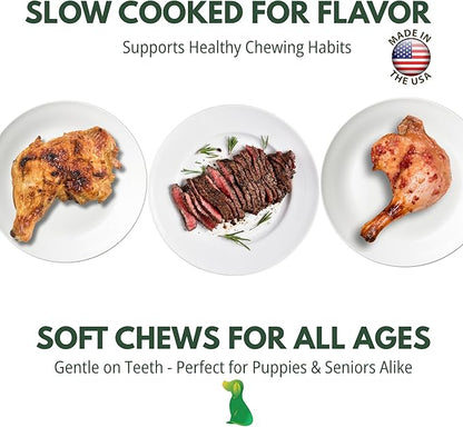 Loving Pets Natural Value Beef Sticks - Soft Jerky Dog Treats for Large & Small Breeds - Healthy Gluten, Wheat, Soy & Grain Free Pet Treats for Dogs