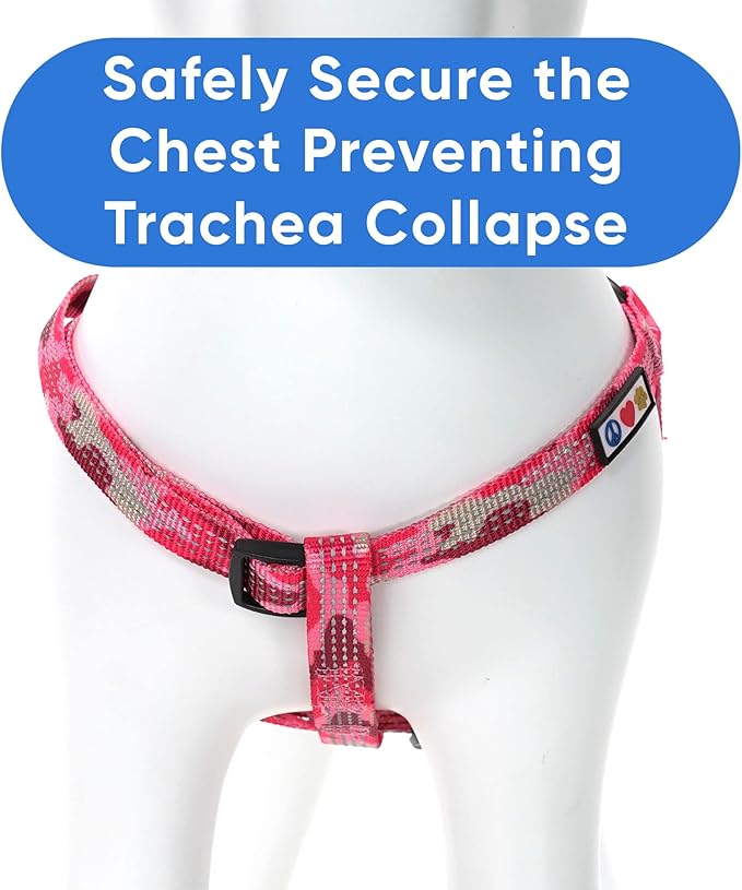 Pawtitas Reflective Step-in Dog Harness – Adjustable No-Pull Vest for Puppies to Seniors, Safe & Comfortable, S Camo Pink