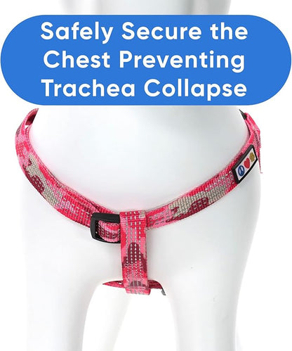 Pawtitas Reflective Step-in Dog Harness – Adjustable No-Pull Vest for Puppies to Seniors, Safe & Comfortable, L Camo Pink