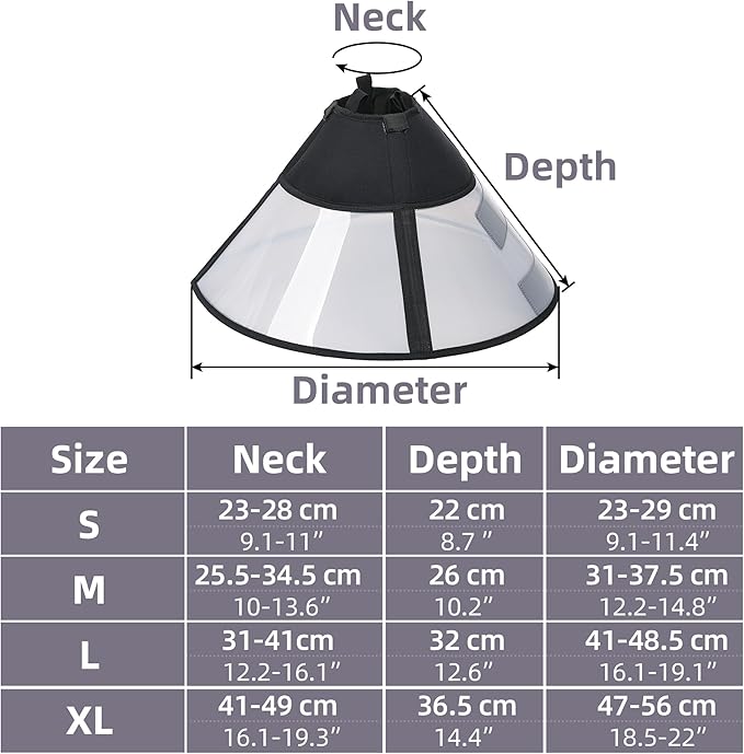 DogLemi Pet Cone Collar, Soft Dog Cone Alternative After Surgery, Adjustable Elizabeth Collar, Comfortable Pet Head Cone to Stop Licking, Suitable for Medium to Large Dogs (L)