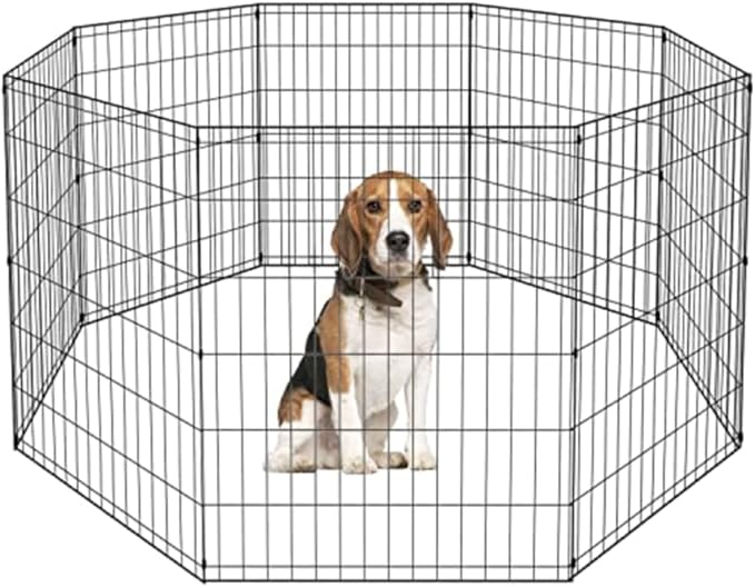 BestPet | Foldable Dog Playpen | 36 Inch, 8 Panels | Metal Pet Exercise Pen | Indoor Outdoor Portable Dog Fence with Door | Removable, Rust-Resistant Secure Pet Kennel | Easy to Assemble