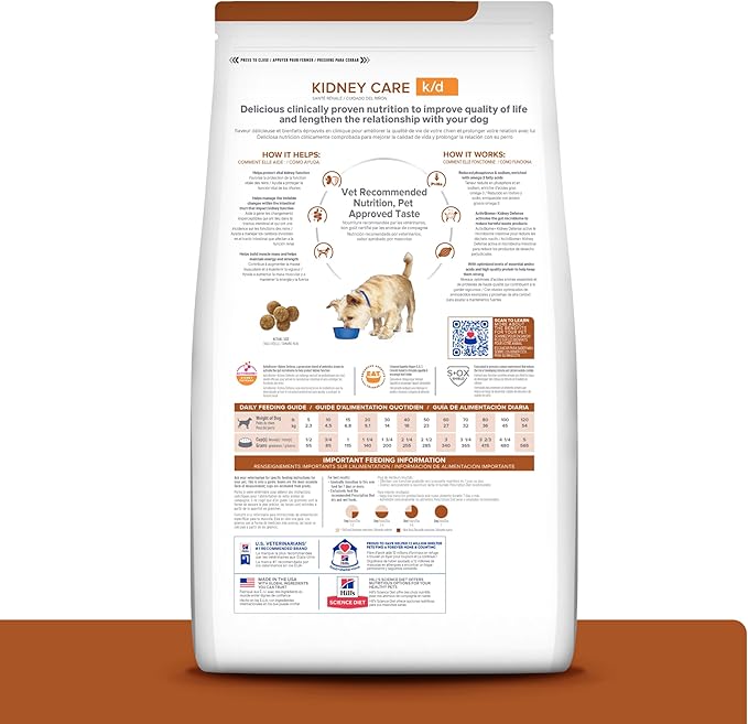 Hill's Prescription Diet k/d Kidney Care Dry Dog Food, Lamb, 17.6 lb. Bag