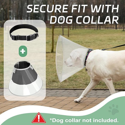 Dog Cone Collar for Recovery: Soft Elizabethan Collar Alternative to Stop Licking, Adjustable Pet Cone for Large, Medium, Small Dogs, for Surgery, Spay, Injury, Skin Treatment