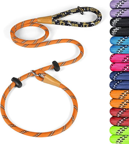 lynxking Slip Lead Dog Leash Reflective, Heavy Duty Comfortable Strong Rope for Large Medium Small Dogs No Pull Pet Training (Orange, Small 3/8in x 6ft-Slip Lead)
