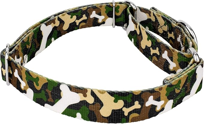 Country Brook Petz - Woodland Bone Camo Martingale Dog Collar and Leash - Camouflage Collection Featuring Rugged Designs (1 Inch, Extra Large)