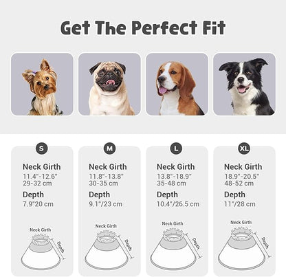 Avont Dog Cone Alternative, Adjustable Soft Comfy Foldable E Cones for Medium Large Dogs After Surgery, Escape-Proof Elizabethan Collar for Surgical Wound Recovery Stop Licking -Star(L)