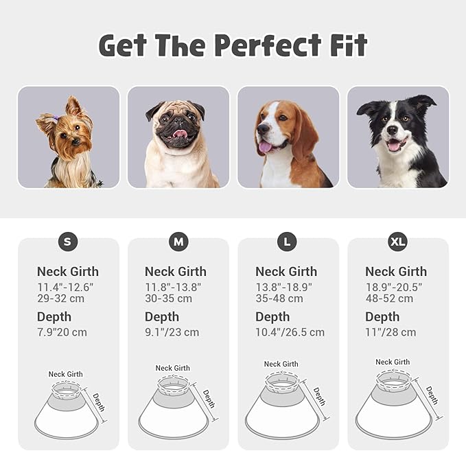 Avont Dog Cone Alternative, Adjustable Soft Comfy Foldable E Cones for Medium Large Dogs After Surgery, Escape-Proof Elizabethan Collar for Surgical Wound Recovery Stop Licking -Duck(S)