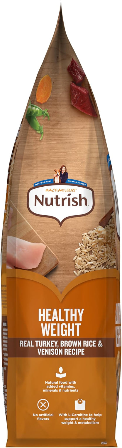 Nutrish Rachael Ray Healthy Weight Adult Dry Dog Food Real Turkey, Brown Rice & Venison Recipe, 4.5 lb. Bag