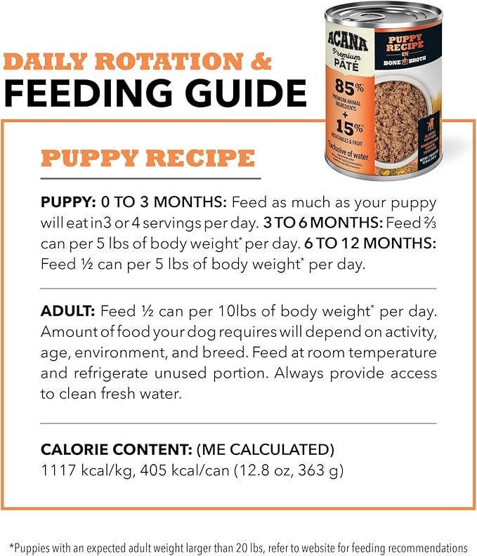 ACANA Premium Pate in Bone Broth Grain-free Wet Dog Food Puppy Recipe 12.8oz Cans (12 Count)