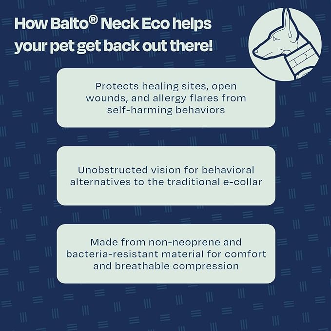 Balto Neck Eco Soft Recovery Collar for Dogs – E-Collar Alternative for Post-Surgery, Allergy Relief & Wound Protection – Adjustable, Breathable, Washable Cone – Vet-Approved (Large)