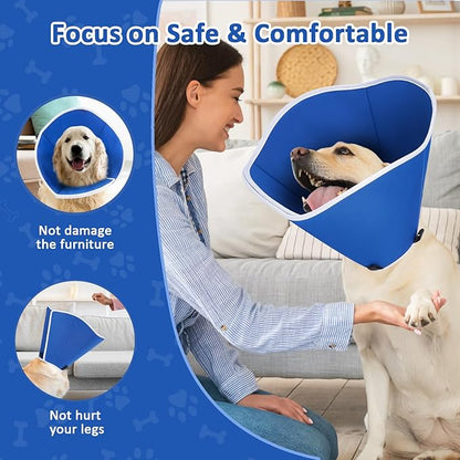 BARKLESS Dog Cone, Soft Cone for Dogs After Surgery to Stop Licking, Alternative to Recovery Collar, Adjustable Elizabethan Collar for Neutering and Wound Care