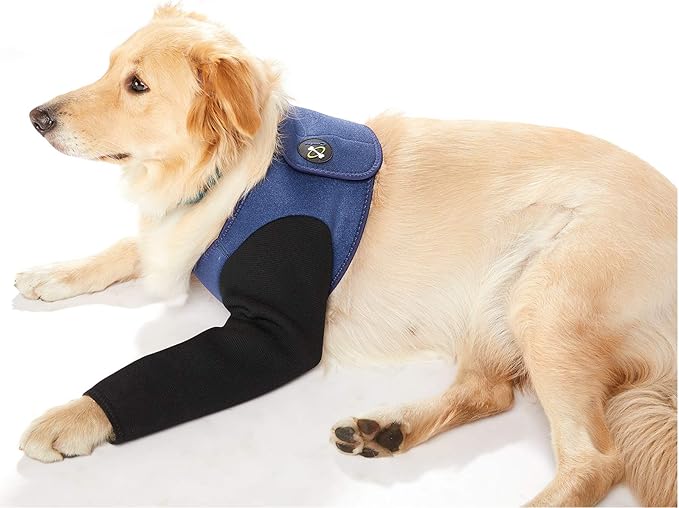 Coodeo Dog Recovery Suit, Cone Collar Alternative, Abrasion Resistant Dog Recovery Sleeve, Washable 2.5mm Thick and Waterproof, Pet Wounds Prevent Licking, Bite, Keep Dry（Blue，2XL