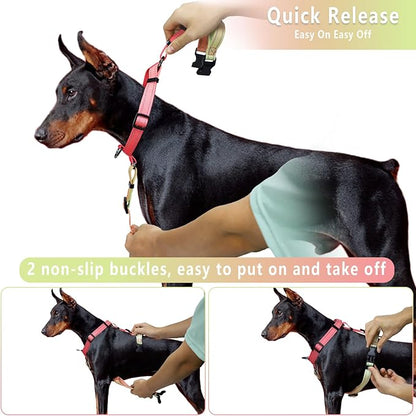 Roses&Poetry Puppy Dog Harness and Leash Set, No Pull Dog Harness Adjustable Reflective, Dog Halter Harnesses Comfort Padded Handle, Pet Harness for Training Outdoor Walking（Pink-S