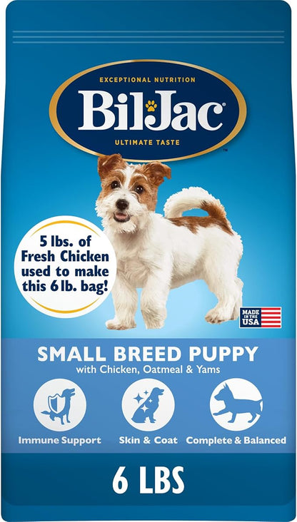 Bil-Jac Small Breed Puppy Food, Chicken, Oatmeal & Yam Recipe, 6 lb