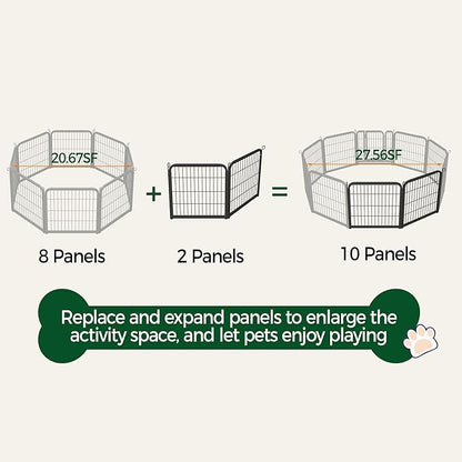 Yaheetech Dog Playpen, 24 inch 2 Panels Dog Pen for Indoor Heavy Duty Puppy Exercise Pen Metal Pet Fence for RV Camping/Yard/Garden
