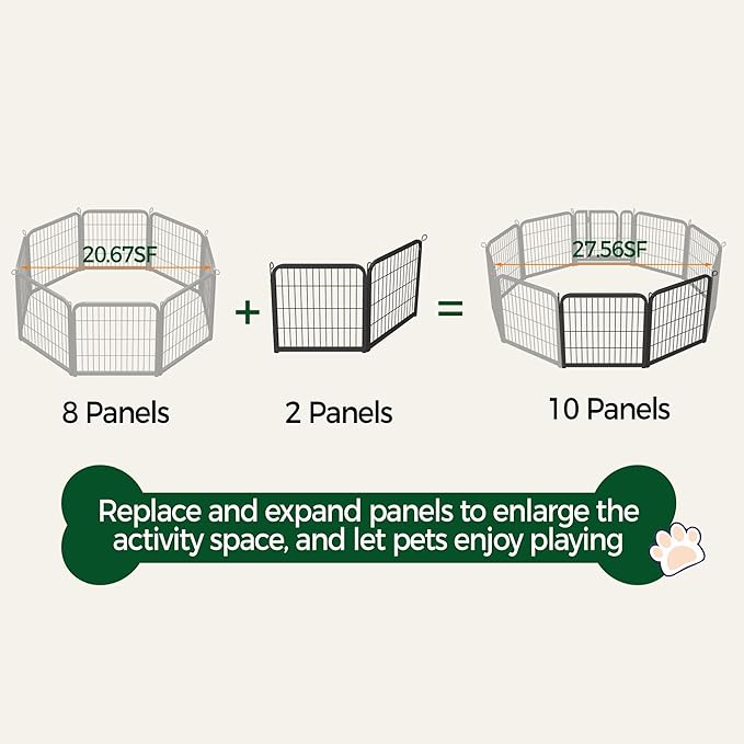 Yaheetech Dog Playpen, 24 inch 4 Panels Dog Pen for Indoor Heavy Duty Puppy Exercise Pen Metal Pet Fence for RV Camping/Yard/Garden