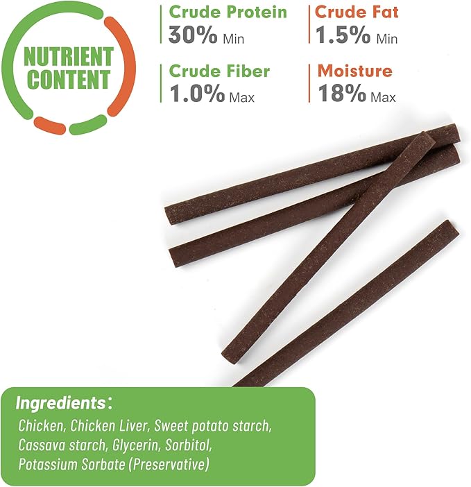 MON2SUN Dog Jerky Treats, 5 Inch Chicken Sticks (Chicken Liver Flavor) Rawhide Free Training Treats for Small Dogs, Soft and Healthy Snacks, 25.4oz (96 Count-Pack of 1)