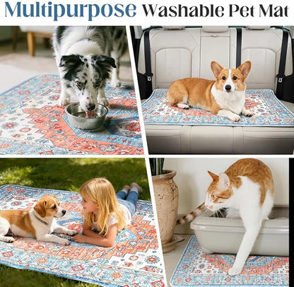 Washable Pee Pads for Dogs 2 Pack Reusable Puppy Training Pads 48"x48" Super Absorbent Waterproof Dog Training Pads, Non-Slip Potty Pads Whelping Pads Litter Mat Pet Supplies - Orange/Mix