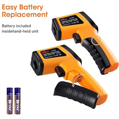 XRCLIF Infrared Thermometer Gun -58°F to 1022°F, Non-Contact Laser Thermometer with LCD Display, Temperature Measurement Gun for Cooking, BBQ, Oven, Adjustable Emissivity