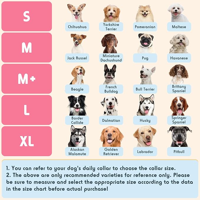 Inflatable Dog Pillow Cone Collar After Surgery, Donut Soft Neck Cone for Husky Border Collie Large Dogs, etc, Recovery E Collar to Stop Licking Pink