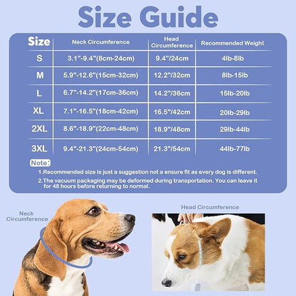 IDOMIK Dog Recovery Collar, Waterproof Soft Dog Cone After Surgery, Comfy Protective Elizabethan Collar Alternative for Dogs Cats, Adjustable Pet Neck Donut Cone Anti-Licking Biting Wounds,Blue,S