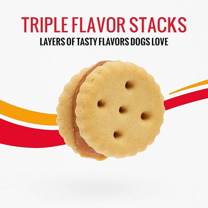 Good 'n' Tasty Triple Flavor Stacks with Peanut Butter, 3.5 Ounces, Bite Sized Snacks for Dogs with Premium Chicken and Real Peanut Butter (Pack of 2)