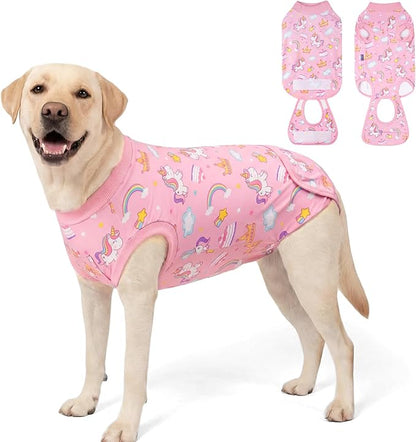 cyeollo Recovery Suit for Dogs Surgery Suit Female Spay Soft Pet Onesie Bodysuit After Sugery Male Dog Neuter Pet Clothes Medium Large Dogs Surgical Recovery Shirt, Unicorn XL