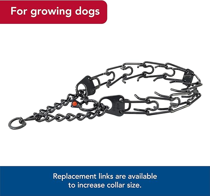 Herm Sprenger - Stainless Steel Ultra-Plus Prong Dog Training Collar - Black - 4 mm x 20" Neck Size; 25" Chain Length