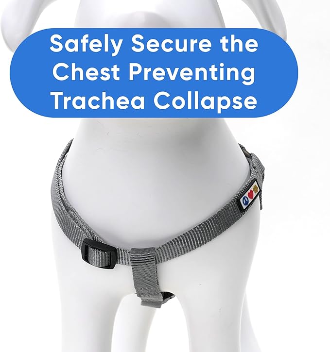 Pawtitas Solid Step-in Dog Harness – Adjustable No-Pull Vest for Puppies to Seniors, Safe & Comfortable M Grey