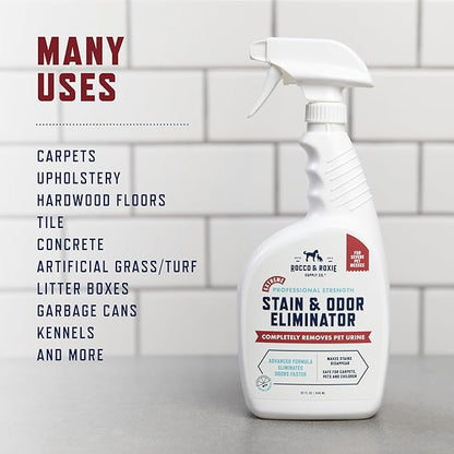 Rocco & Roxie Extreme Stain & Odor Eliminator for Strong Odor, Pet Urine Enzyme Cleaner Destroyer, Stain Remover, Dog Poop and Cat Pee, Enzymatic Carpet Cleaner Spray for Home, Puppy Potty Training