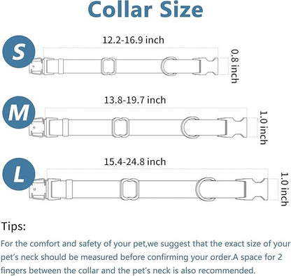 Dog Collar and Leash Set.Soft and Easy to Clean Vegan Leather with Rose Gold Metal Buckle for Small Medium Large Dogs (Light Purple, S(12.2"-16.9"))