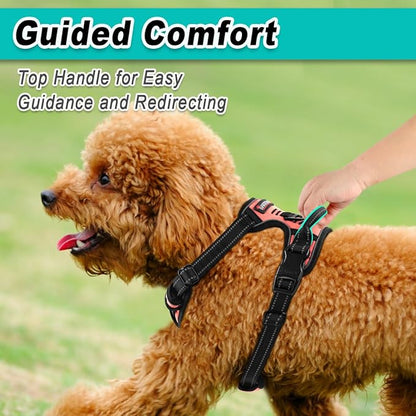 BARKBAY Dog Harness No Pull for Small Dogs - Adjustable, Reflective, Comfortable, No Choke, Heavy-Duty - Perfect for Outdoor Training, Walking, and Hiking - Strong & Durable - XS & Light Pink