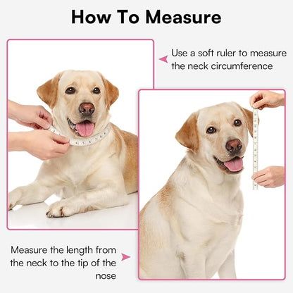 Queennmore Soft Dog Cone for Small Dogs,Adjustable Comfy Dog Cones Collar Alternative for Post-Surgery Wound Healing,Cone for Dogs to Stop Licking,Pink,S