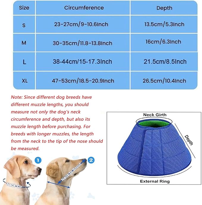 Soft Dog Cone Recovery Collars & Cones After Surgery for Small,Medium Large Dogs,Adjustable Breathable Dog Cone Collar,Protect Pets from Licking Wounds,Soft and Comfortable, Reduce Anxiety (Blue, S)